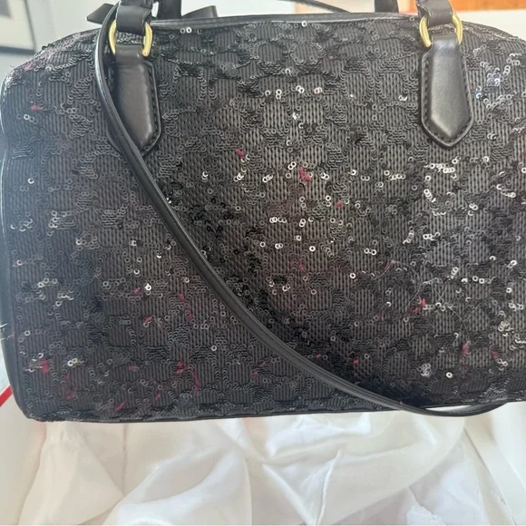 Coach Black Sequin Satchel Bag and wallet - Picture 3 of 9